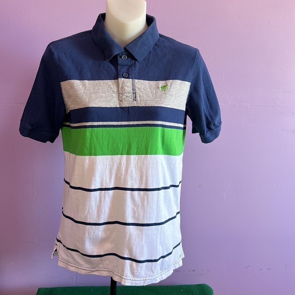 Wrangler Boy’s Short Sleeve Polo Shirt Green/Blue Size Large - Casual Tee